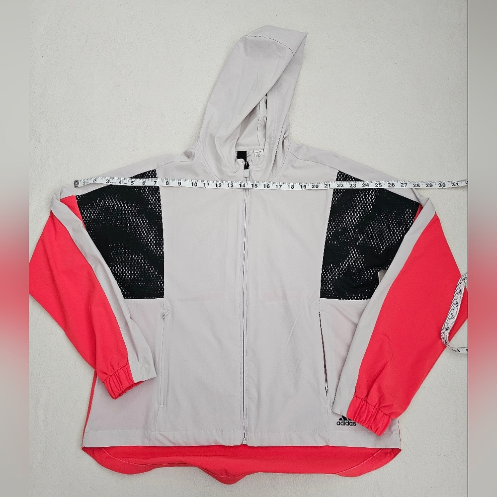 EXELLENT ADIDAS Track Jacket Womens Lightweight Color: Black Salmon Tan SZ M - Picture 11 of 16